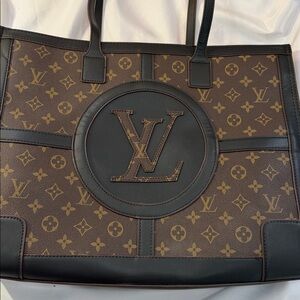 Brown and Black Monogram Tote